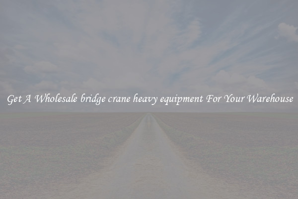 Get A Wholesale bridge crane heavy equipment For Your Warehouse