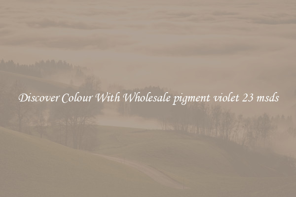 Discover Colour With Wholesale pigment violet 23 msds