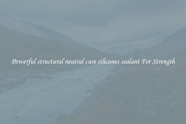 Powerful structural neutral cure silicones sealant For Strength