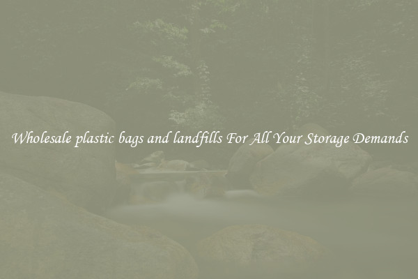 Wholesale plastic bags and landfills For All Your Storage Demands