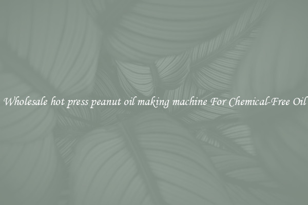 Wholesale hot press peanut oil making machine For Chemical-Free Oil