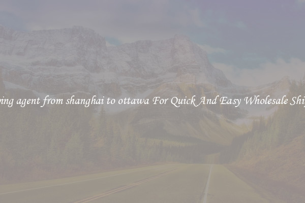 shipping agent from shanghai to ottawa For Quick And Easy Wholesale Shipping