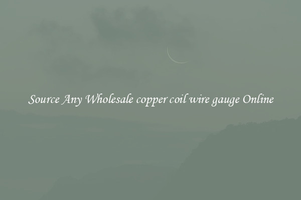Source Any Wholesale copper coil wire gauge Online