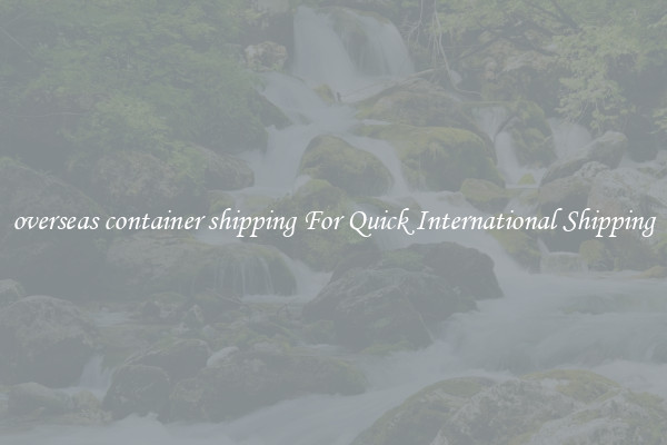 overseas container shipping For Quick International Shipping