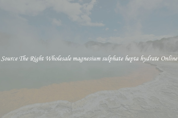 Source The Right Wholesale magnesium sulphate hepta hydrate Online